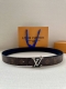 3.4-width Lv Trunk reversible belt features a modern design crafted from grained