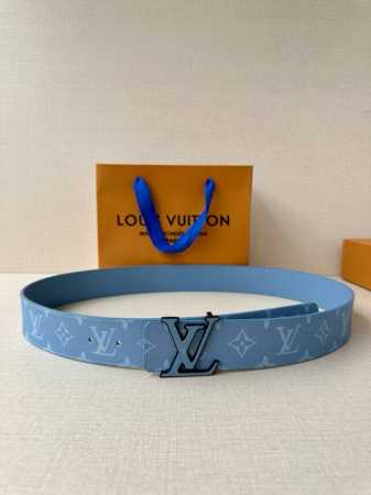 This Lv Initials 4.0 Wide Reversible Belt Features A Monogrammed Canvas Band And - Click Image to Close