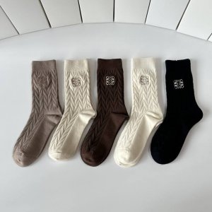 Special packaging for Loewe's new cashmere embroidered mid-calf socks! Five pair