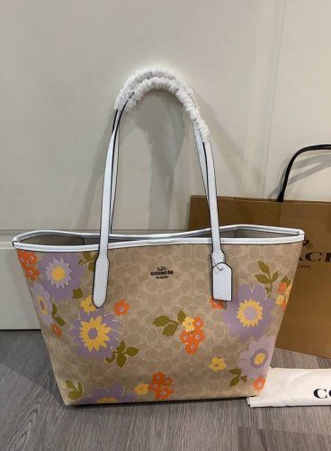 Coa*H City Cbg71 Tote Watercolor Flower Print Tote Bag Summer Fresh Watercolor F