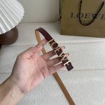 Loewe New Smooth Calf Leather Belt With Metal Loewe Logo, 1.5 Cm Wide, 5-Hole Ad