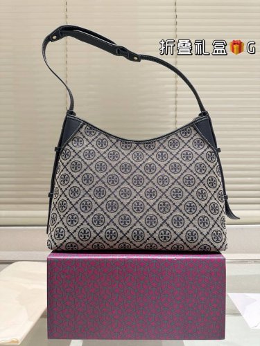 Tory Burch counter new monogram hobo bag classic navy blue logo more everyday si