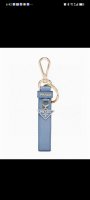 Prada keychain official website model, triangle brand pendant leather ring keych