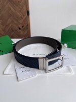 Bv 2025 New Men's Woven Belt, Double-sided, Handmade Intreccio Large Grid Woven