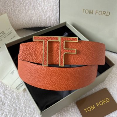 Tom Ford. New high-end double-sided calfskin, simple business men's belt, 4.0cm