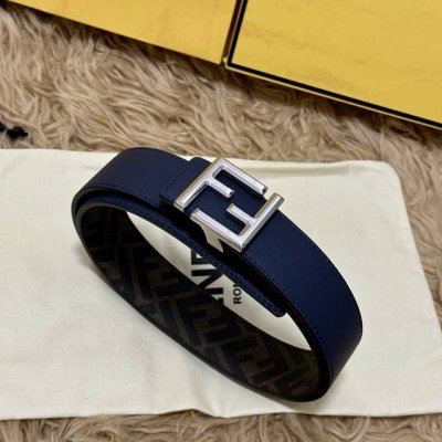 Picture Packaging +10 Fendi Boutique Same Style 4.0cm Wide Double Ring Reversibl