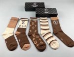 Special Louis Vuitton women's high socks, five pairs per box, made of pure cott