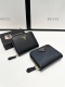 Color: Black Size: 11X7 Prada classic wallet and card holder, made of cross-gra