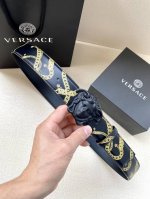 Width 4.0Cm Versace Palazzo belt is made of cowhide leather and decorated with L