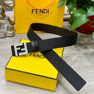 Fendl Fendi 40Mm Wide Double-Sided Genuine Calf Leather With A Single Rhodium-Pl