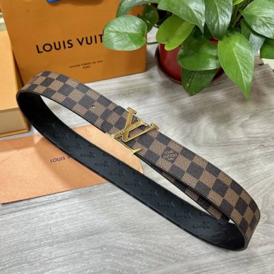 Picture packagingLv. Louis Vuitton width 40mm double-sided original calfskin wit