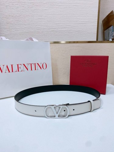 vlogo Signature Buckle Shiny Calfskin Belt - Swarovski Diamond Shiny Buckle -