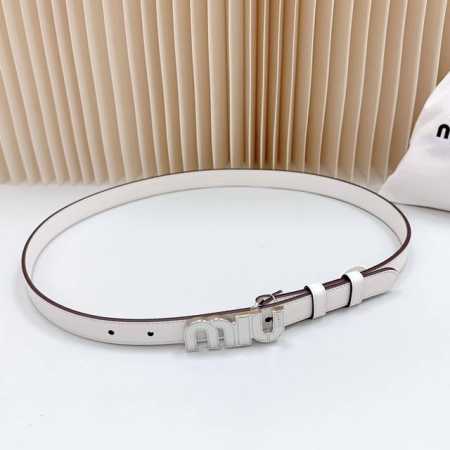 2.0Cm Miu Miu New Style Belt, Double-Sided Top-Grain Cowhide Leather, Length: .7 - Click Image to Close