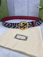 Width 4.0cm Gucci double-sided belt, one side is Gg Supreme canvas, the other si