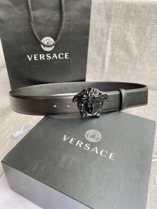 Width 4.0 Cm Versace This Goatskin Belt Features A Buckle Adorned With The Brand