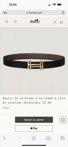 Special H Au Carre Hardware With Togo Belt 32Mm Chocolate