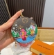 Louis Vuitton monogram bag pendant, cartoon painted small coin purse. Lv bag pen