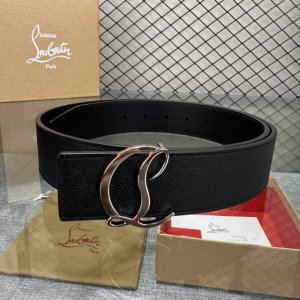 Comes with packaging box. 3.8cm wide Christian Louboutin men's Ricky signature l