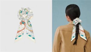 Hermes "Whisper of the Forest" hair band, dual-purpose headband Twilly small si