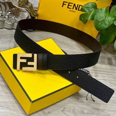 Fendl Fendi 40Mm Wide Double-Sided Genuine Calf Leather With A Single Rhodium-Pl