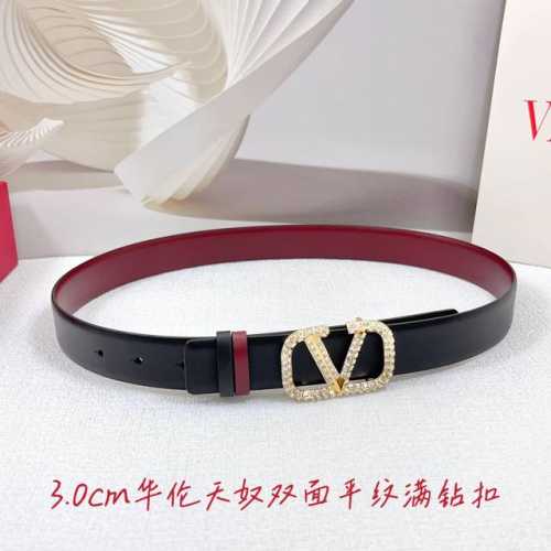 3.0Cm Valentino Belt, Double-Sided Full-Grain Leather, Length: .75, .80, .85, .9