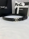 Width 3.0 Cm Chanel Imported Soft Calfskin Leather With Gold And Silver Patterne
