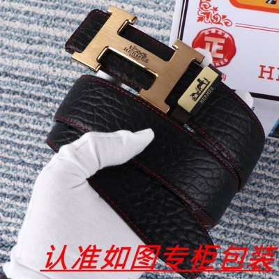 Men's Belt: Hermes Original Men's Leather: 100% Top Layer Cowhide, Guaranteed Ge