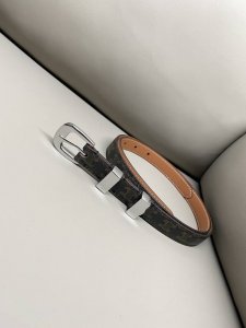 Celine Celine Triomphe Canvas logo print and cowhide leather 1.8 width pinhole b