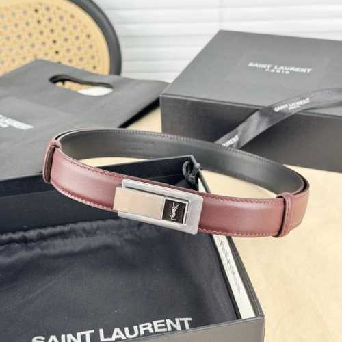 sa Int Laurent Saint Laurent Women's Belt Real Gold Electroplated Buckle Ital