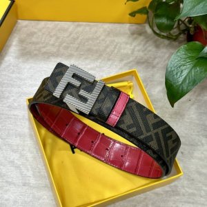 Fendi Same style as Fendi counters Width 4.0Cm Double ring reversible belt Ff pr