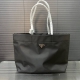 Prada Saffiano nylon shopping tote bag, large handbag made of high-quality origi