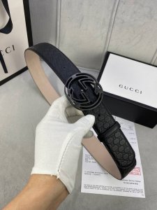 Width 4.0 Cm Gucci Interlocking Double G Steel Buckle Belt, Crafted From Gucci S