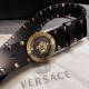 Versace width 4.0Cm New leather belt, decorated with the classic Versace Medusa