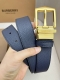 Burberry! Men's counter-matched metal buckle, top-grain cowhide double-sided out