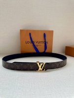 3.0 Wide Lv Flowergram Double-Sided Belt Uses Monogram Canvas And Monogram Embos