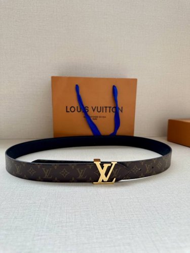 3.0 Wide Lv Flowergram Double-Sided Belt Uses Monogram Canvas And Monogram Embos
