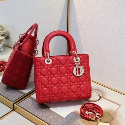 Five-grid sheepskin red My Lady new design, flap bag, one-shoulder handbag clas