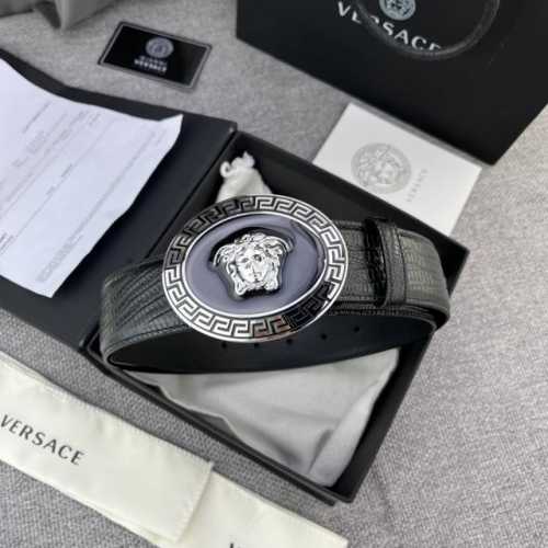Versace Width 4.0Cm Original Imported Top Layer Cowhide Lizard Pattern This Leat