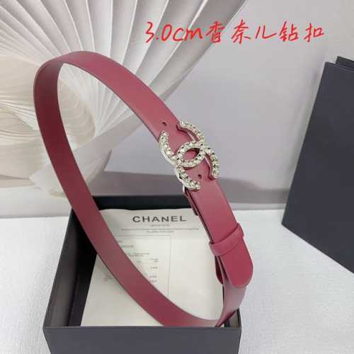 3.0Cm Chanel Belt, Double-Sided Top-Grain Leather, Length: 75.80.85.90.95.100 Cm