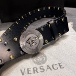 Versace width 4.0Cm New leather belt, decorated with the classic Versace Medusa