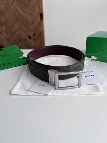 Bv 2025 New Men's Woven Belt, Double-sided Handmade Intreccio Large Grid Woven D