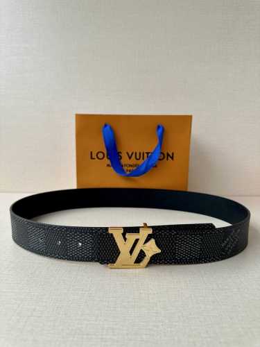 Special 4.0 Width Lv Flower Double-Sided Belt Made Of Monogram Coated Canvas. Th