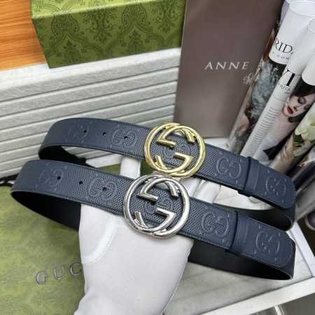 Special Gucci Width: 4.0 Cm, Color: Dark Blue. The Belt Features Dark Blue Genui - Click Image to Close