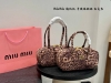 Long handle short handle Size: 28*12Cm Miumiu leopard print long handle underarm