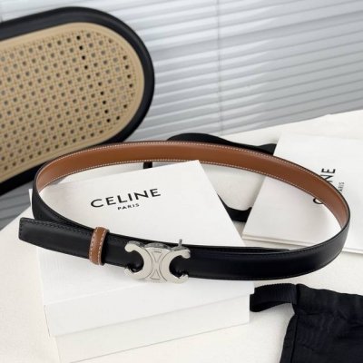Celin E new three-dimensional buoy buckle women's belt Italian imported calfskin