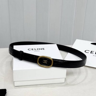 Celin E New 3D Buoy Buckle Women's Belt, Italian Imported Calfskin with Brass Bu