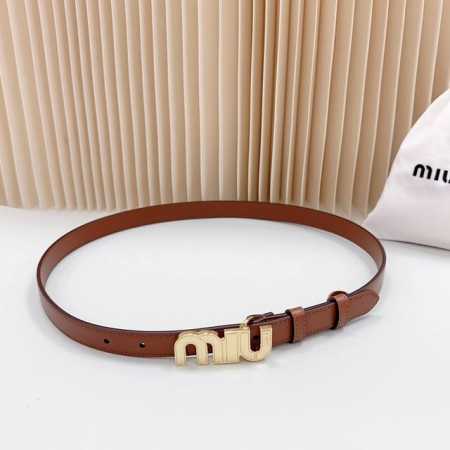 2.0Cm Miu Miu New Style Belt, Double-Sided Top-Grain Cowhide Leather, Length: .7 - Click Image to Close