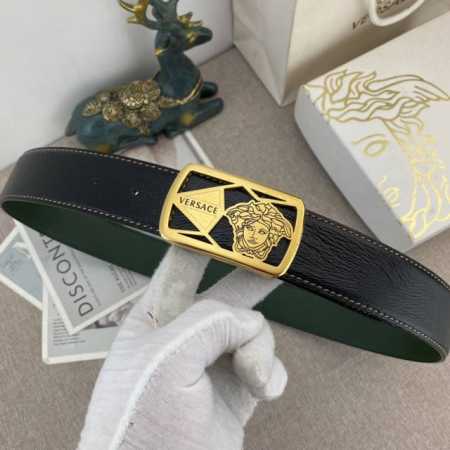 Versace Special Leather Belt Series Original Hardware Boutique Stainless Steel B - Click Image to Close