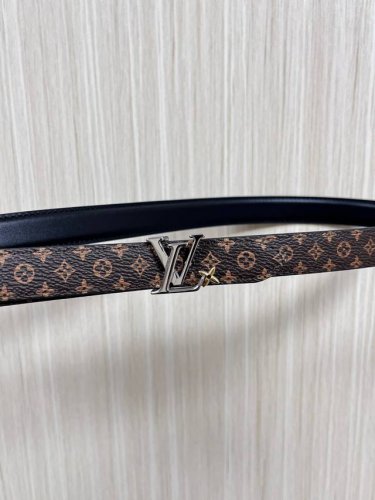 2.0 wide canvas with a white floral print, black calfskin with a raised, pointed