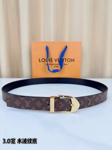 LV classic patterned leather belt, 3.0 width design, paired with a unique black